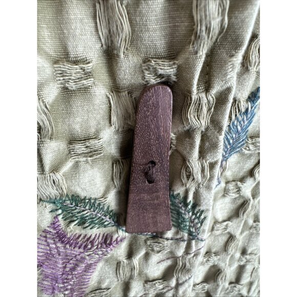 Soft Surroundings Women's Plus 2X Embroidered Single Toggle Jacket Gold Floral - Picture 3 of 14